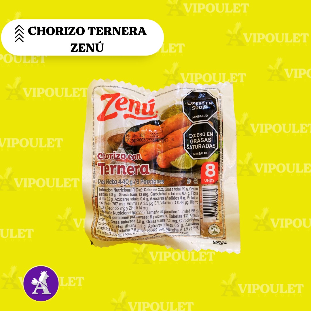 CHORIZO TERNERA  ZENU X 8 UND